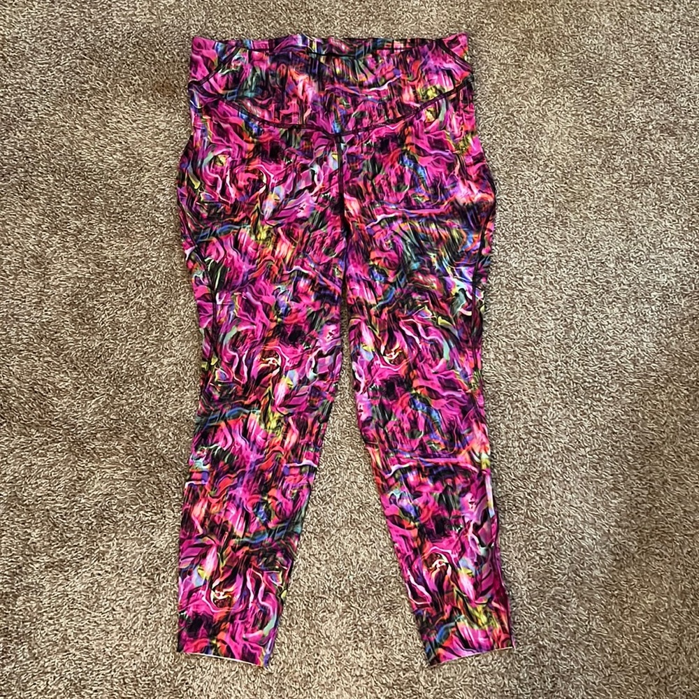 lululemon athletica Pink Multi Abstract Print Leggings
